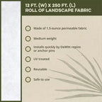 DeWitt Company NS12250 N-Sulate 12 x 250 Feet Outdoor Winter Weather Heavy-Duty Bulk Plant Frost Freeze Protection Blanket Cover, White