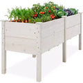 Best Choice Products 72 x 24 x 30 Raised Garden Bed, Extra Deep 16 Depth, Elevated Wood Planter Stand - White