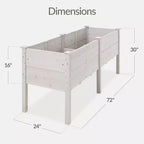 Best Choice Products 72 x 24 x 30 Raised Garden Bed, Extra Deep 16 Depth, Elevated Wood Planter Stand - White