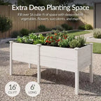Best Choice Products 72 x 24 x 30 Raised Garden Bed, Extra Deep 16 Depth, Elevated Wood Planter Stand - White