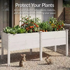 Best Choice Products 72 x 24 x 30 Raised Garden Bed, Extra Deep 16 Depth, Elevated Wood Planter Stand - White