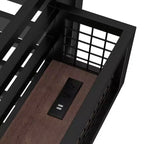 Bellemave Metal Loft Bed with Desk & Pegboard, Built-in Clock & Charging Station, Storage Basket, Space-Saving Modern Frame, Twin XL & Full Sizes