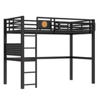 Bellemave Metal Loft Bed with Desk & Pegboard, Built-in Clock & Charging Station, Storage Basket, Space-Saving Modern Frame, Twin XL & Full Sizes