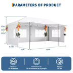 10x20 Pop Up Canopy Tent with Sidewalls, Heavy Duty 420D Oxford Outdoor Party Tent, Portable Event Shelter Carport Sun Shade Canopy, White