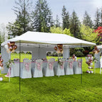 10x20 Pop Up Canopy Tent with Sidewalls, Heavy Duty 420D Oxford Outdoor Party Tent, Portable Event Shelter Carport Sun Shade Canopy, White
