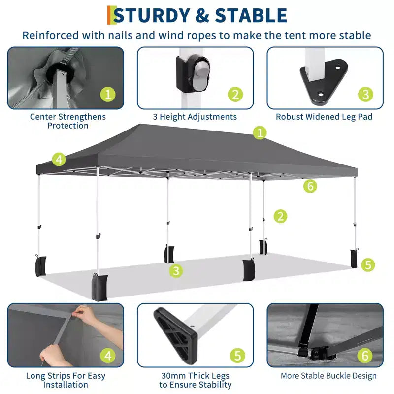 10x20 Pop Up Canopy Tent with Sidewalls, Heavy Duty 420D Oxford Outdoor Party Tent, Portable Event Shelter Carport Sun Shade Canopy, White