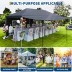 10x20 Pop Up Canopy Tent with Sidewalls, Heavy Duty 420D Oxford Outdoor Party Tent, Portable Event Shelter Carport Sun Shade Canopy, White
