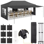10x20 Pop Up Canopy Tent with Sidewalls, Heavy Duty 420D Oxford Outdoor Party Tent, Portable Event Shelter Carport Sun Shade Canopy, White