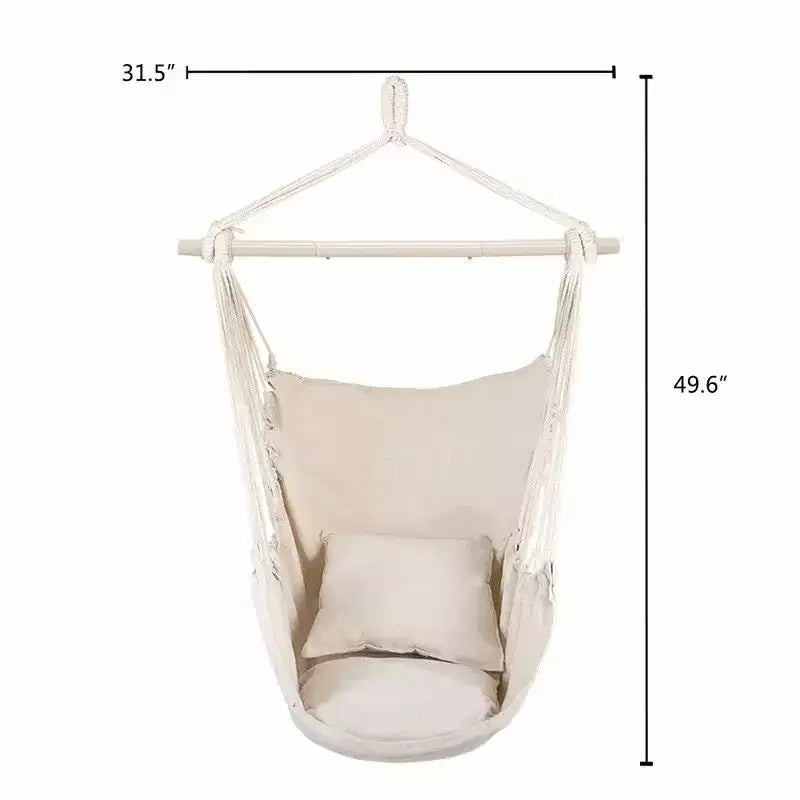 Karl Home Single Person Hanging Hammock Chair in Beige