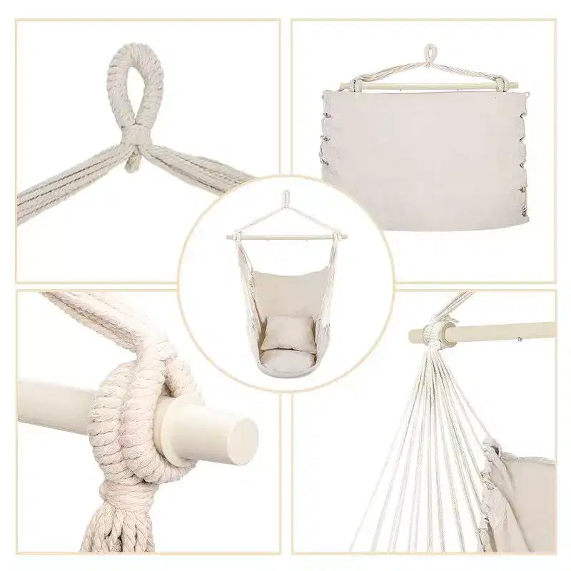 Karl Home Single Person Hanging Hammock Chair in Beige