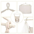Karl Home Single Person Hanging Hammock Chair in Beige
