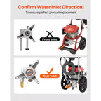 VEVOR Pressure Washer Pump, 7/8 Shaft Vertical, 2400 PSI, 2.5 GPM, Replacement Power Washer Pumps Kit with Hardware and Siphon Tube, Silver