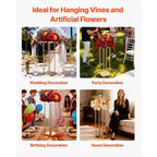 VEVOR Wedding Flower Stand, 10PCS 23.62-inch Column Flower Stand, Floral Stands with Metal Laminate, Cylindrical Cubic Floral Display Rack, Gold
