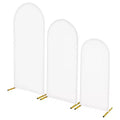 VEVOR Arch Backdrop Stand, Set of 3, 6/5/4 ft, Stable Structure, Easy Assembly, Gold Metal Arch Backdrop Stand with Cover, for Wedding, White & Gold