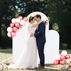 VEVOR Arch Backdrop Stand, Set of 3, 6/5/4 ft, Stable Structure, Easy Assembly, Gold Metal Arch Backdrop Stand with Cover, for Wedding, White & Gold