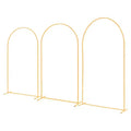 VEVOR Arch Backdrop Stand, Set of 3, 8/7.2/6.6 ft, Stable Structure, Easy Assembly, Gold Metal Arch Backdrop Stand for Wedding, Birthday Party, Gold