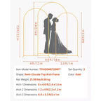 VEVOR Arch Backdrop Stand, Set of 3, 8/7.2/6.6 ft, Stable Structure, Easy Assembly, Gold Metal Arch Backdrop Stand for Wedding, Birthday Party, Gold