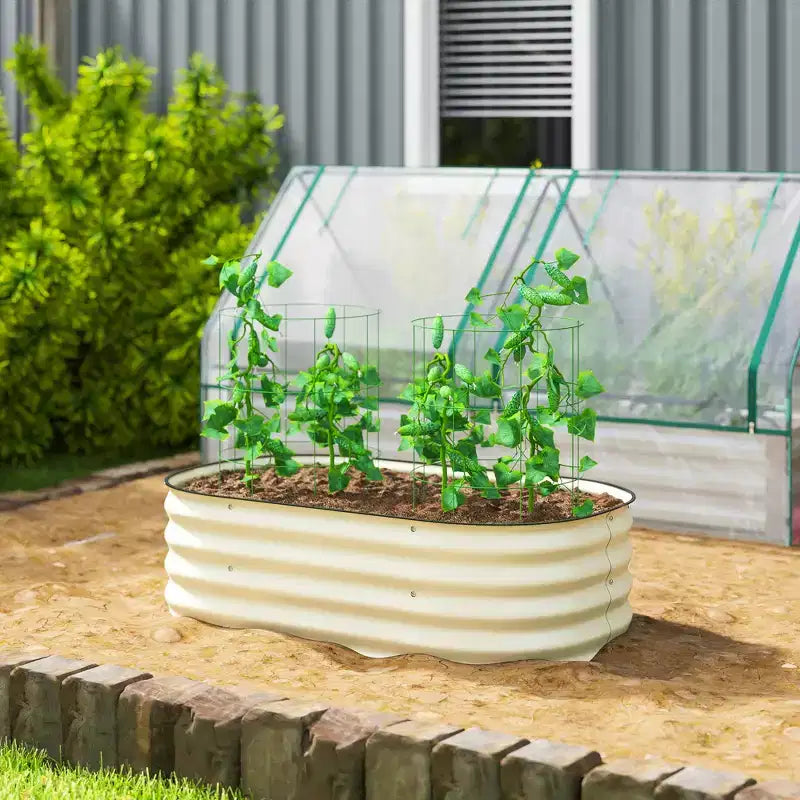 Galvanized Raised Garden Bed Kit, Metal Planter Box with Safety Edging
