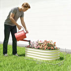 Galvanized Raised Garden Bed Kit, Metal Planter Box with Safety Edging