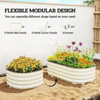 Galvanized Raised Garden Bed Kit, Metal Planter Box with Safety Edging