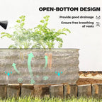Galvanized Raised Garden Bed Kit, Metal Planter Box with Safety Edging