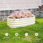 Galvanized Raised Garden Bed Kit, Metal Planter Box with Safety Edging
