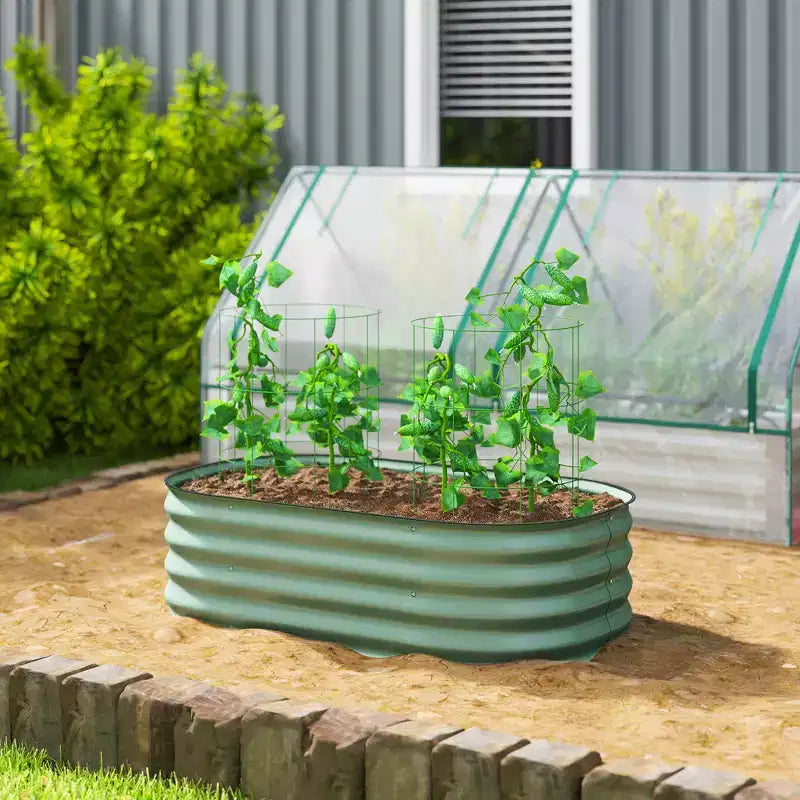 Galvanized Raised Garden Bed Kit, Metal Planter Box with Safety Edging