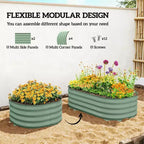 Galvanized Raised Garden Bed Kit, Metal Planter Box with Safety Edging