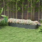 Galvanized Raised Garden Bed Kit, Metal Planter Box with Safety Edging