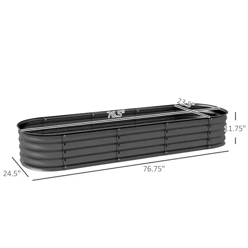 Galvanized Raised Garden Bed Kit, Metal Planter Box with Safety Edging
