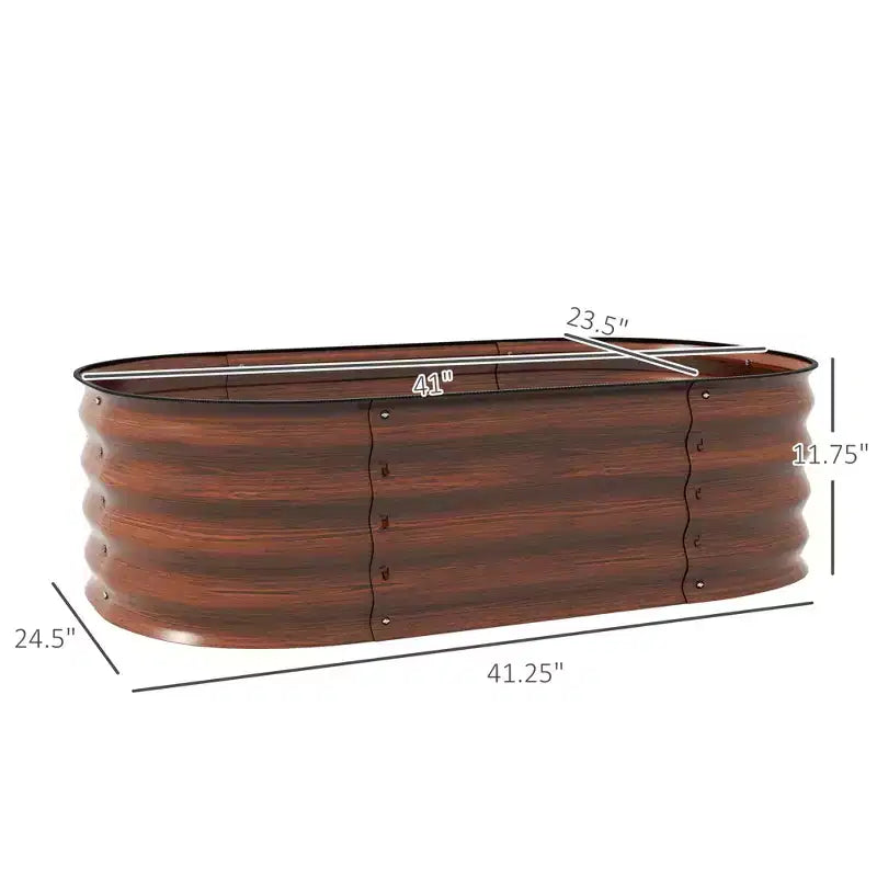 Galvanized Raised Garden Bed Kit, Metal Planter Box with Safety Edging