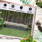 Galvanized Raised Garden Bed Kit, Metal Planter Box with Safety Edging