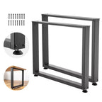 VEVOR Table Legs, 29.5 H x 35.4 W Square Steel Furniture Legs, Modular Design, Easy Assembly, 2204 lbs Max Load Heavy Duty,Set of 2, Black