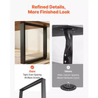 VEVOR Table Legs, 29.5 H x 35.4 W Square Steel Furniture Legs, Modular Design, Easy Assembly, 2204 lbs Max Load Heavy Duty,Set of 2, Black