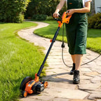 VEVOR Lawn Edger, 8-inch Blade Length, 12 Amp Electric Edger Lawn Tool, 4000 RPM, with 3-Position Blade Depth, 65 Mn, Pivoting Handle, Black & Orange