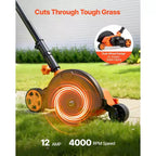 VEVOR Lawn Edger, 8-inch Blade Length, 12 Amp Electric Edger Lawn Tool, 4000 RPM, with 3-Position Blade Depth, 65 Mn, Pivoting Handle, Black & Orange