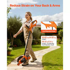 VEVOR Lawn Edger, 8-inch Blade Length, 12 Amp Electric Edger Lawn Tool, 4000 RPM, with 3-Position Blade Depth, 65 Mn, Pivoting Handle, Black & Orange