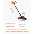 VEVOR Lawn Edger, 8-inch Blade Length, 12 Amp Electric Edger Lawn Tool, 4000 RPM, with 3-Position Blade Depth, 65 Mn, Pivoting Handle, Black & Orange