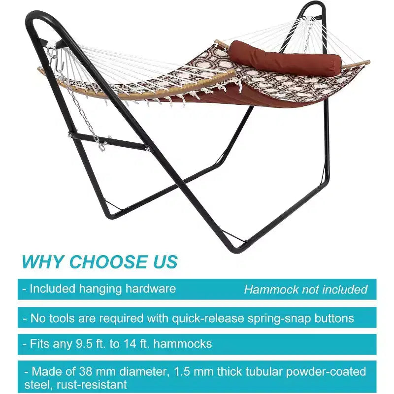 Hammock Stand, 550 Lbs Capacity, Adjustable Portable Design, for Indoor Outdoor Backyard Camping, (Only Stand)