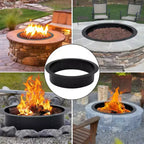 Smokeless Fire Pit Ring 36 Inch 8-Piece Iron Sheet Easy Assembly Ventilation Holes Rust-Proof Steel Outdoor Above-Ground Underground