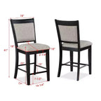 GDFStudio Sawyer Farmhouse 25 Wood Upholstered Counter Height Stool with Footrest