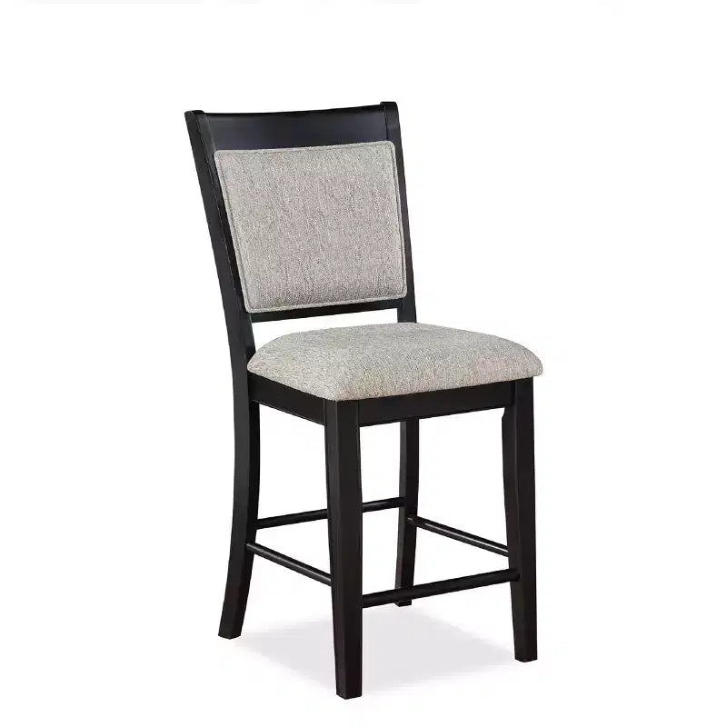 GDFStudio Sawyer Farmhouse 25 Wood Upholstered Counter Height Stool with Footrest