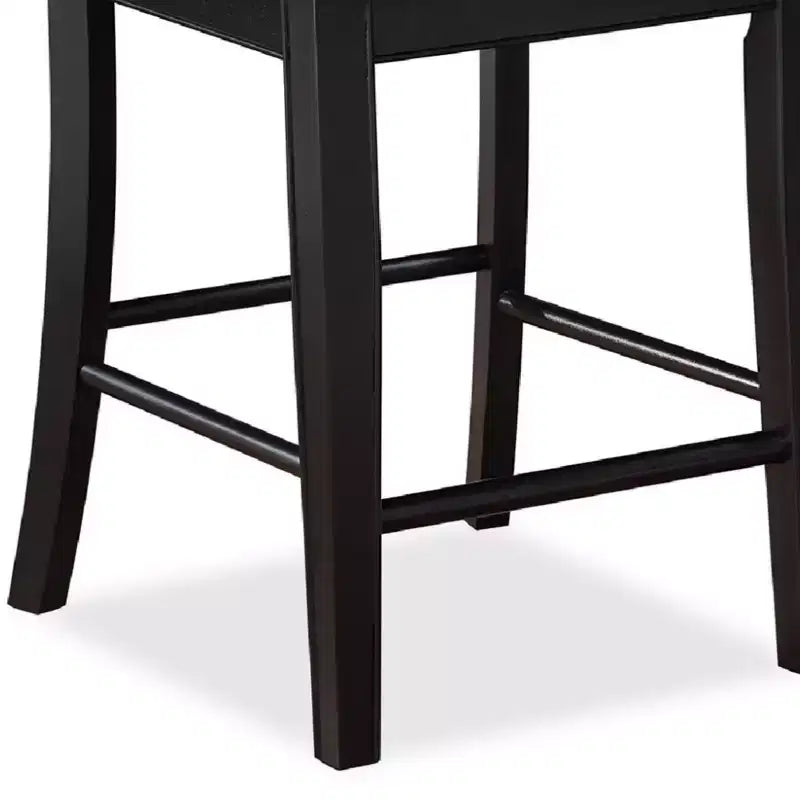 GDFStudio Sawyer Farmhouse 25 Wood Upholstered Counter Height Stool with Footrest