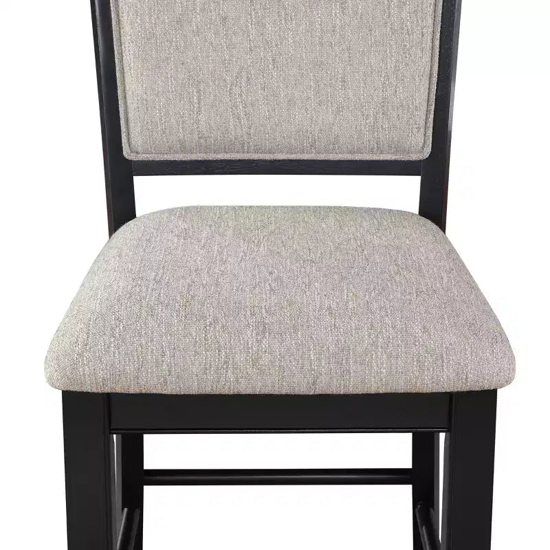 GDFStudio Sawyer Farmhouse 25 Wood Upholstered Counter Height Stool with Footrest