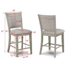 GDFStudio Sawyer Farmhouse 25 Wood Upholstered Counter Height Stool with Footrest