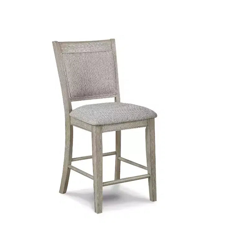 GDFStudio Sawyer Farmhouse 25 Wood Upholstered Counter Height Stool with Footrest