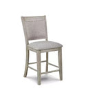 GDFStudio Sawyer Farmhouse 25 Wood Upholstered Counter Height Stool with Footrest
