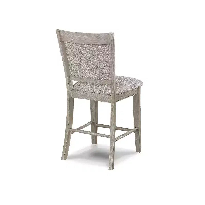 GDFStudio Sawyer Farmhouse 25 Wood Upholstered Counter Height Stool with Footrest