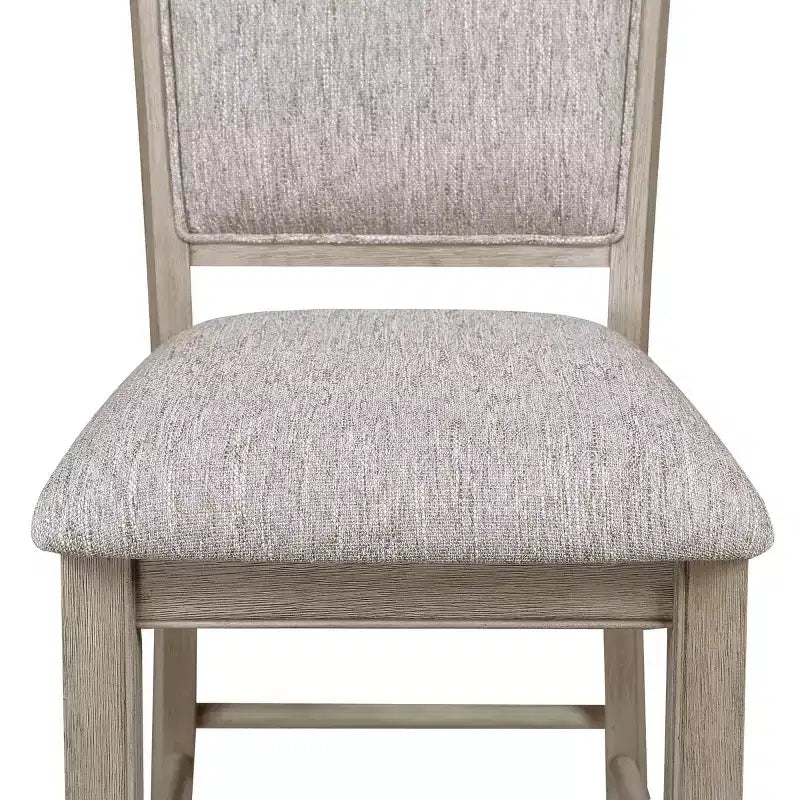 GDFStudio Sawyer Farmhouse 25 Wood Upholstered Counter Height Stool with Footrest