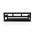 Twin Size Porch Swing Daybed Frame with Acacia Wood and Hemp Ropes for Garden and Patio